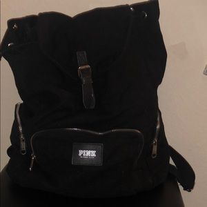 Pink canvas backpack